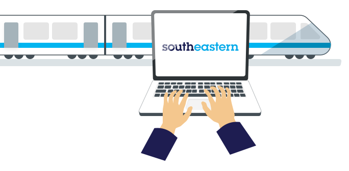User creating a southeastern account on a laptop
